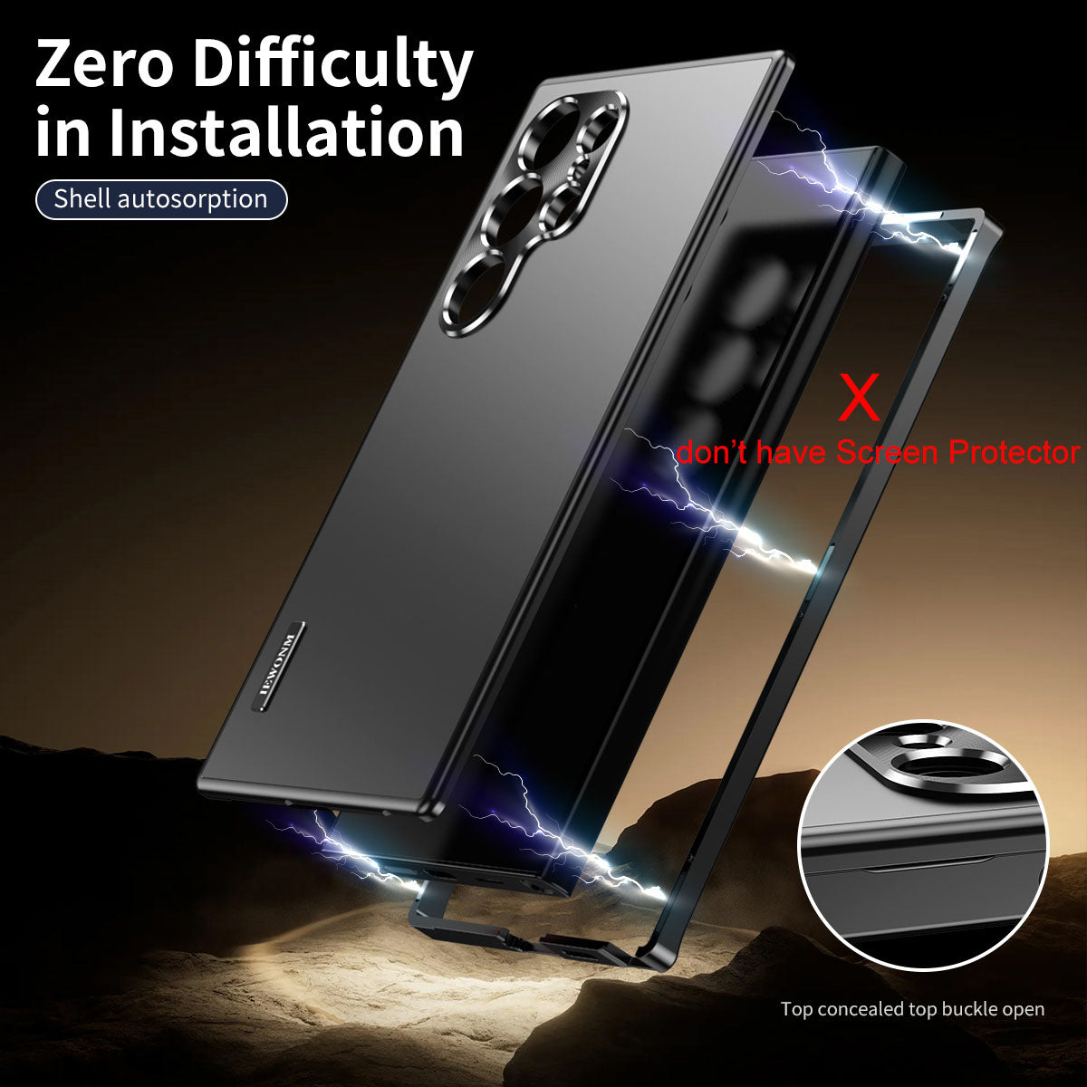 Magnetic 360° Closure Metal Case for Samsung Galaxy S series Drop-Proof Armor