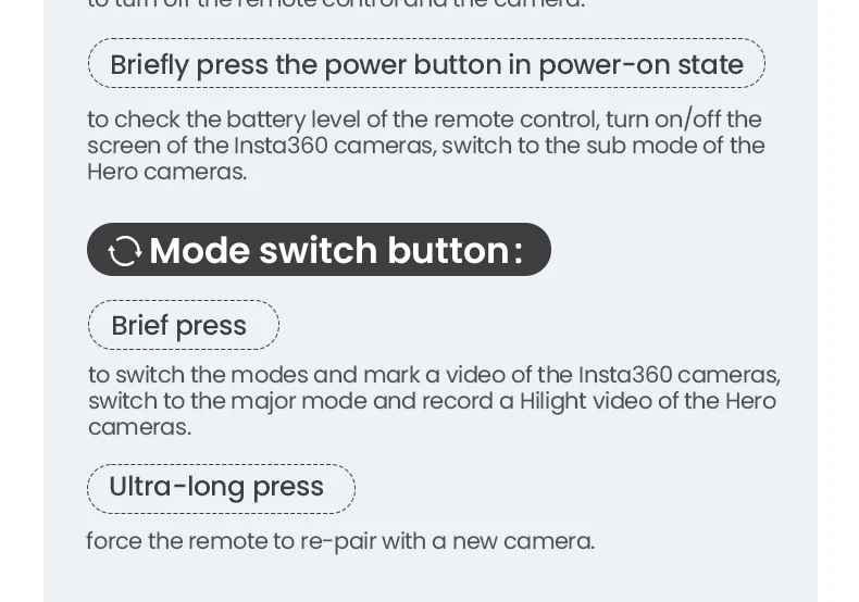bluetooth remote control for action cameras (gopro,insta360...)