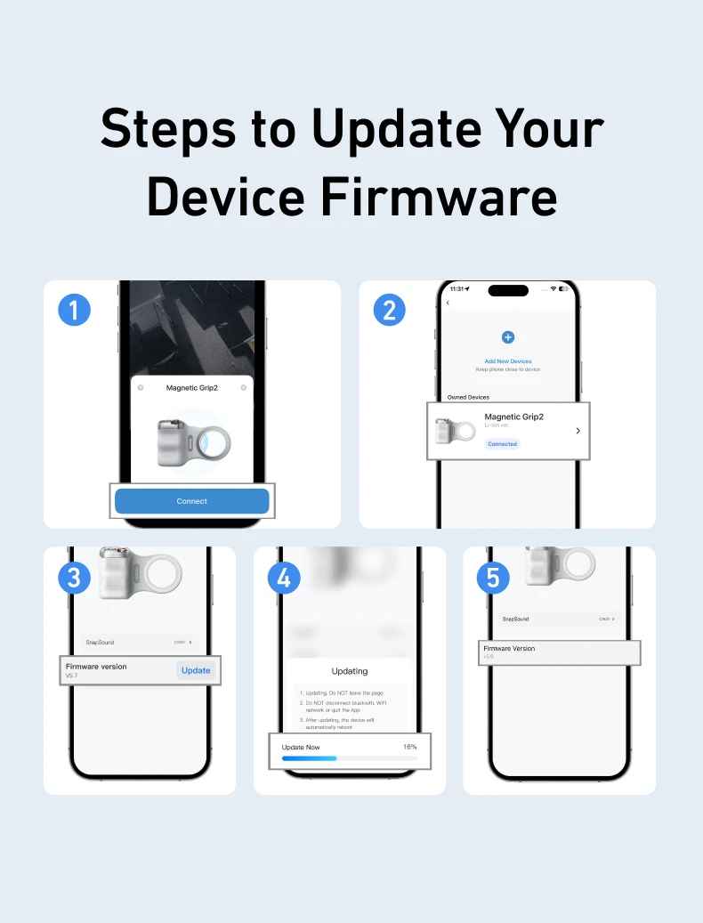 TELESIN Magnetic Camera Grip with Detachable Remote Shutter for All Smartphones