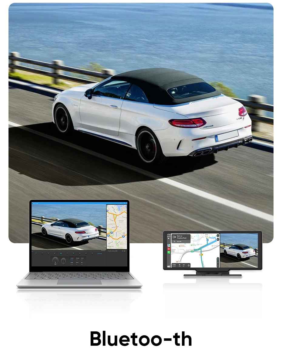 10,26 ”Dash Cam Rückfahrkamera Wifi Carplay & Android Auto 4K DVR GPS Navigation Video Recorder Dashboard Dual Len