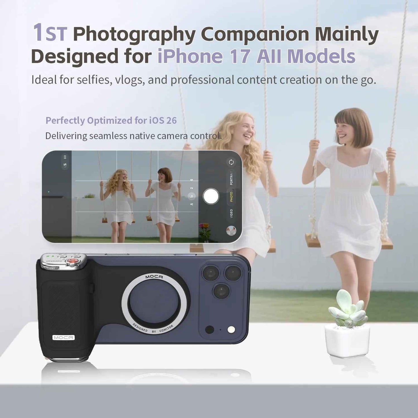 COMITOK Magnetic One-Hand Vlogging Grip