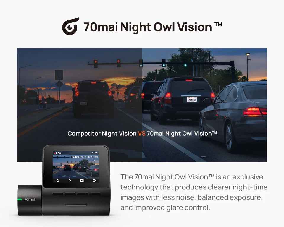 global 70mai Dash Cam A200 Dual-kanal Rekord 1080P HDR