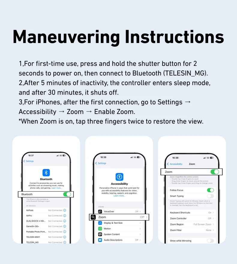 TELESIN Magnetic Camera Grip with Detachable Remote Shutter for All Smartphones