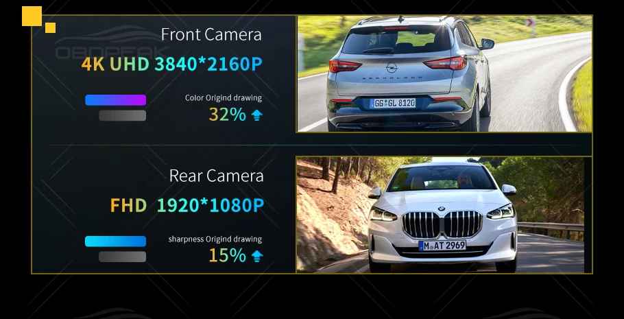 OBDPEAK K4 11,26" Carplay & Android Auto 4K 2160P Wifi Dash Cam Rückspiegel Auto DVR GPS Navigation Video Recorder Dual Objektiv