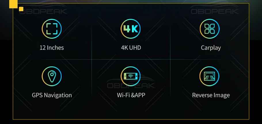 OBDPEAK K4 11,26" Carplay & Android Auto 4K 2160P Wifi Dash Cam Rückspiegel Auto DVR GPS Navigation Video Recorder Dual Objektiv