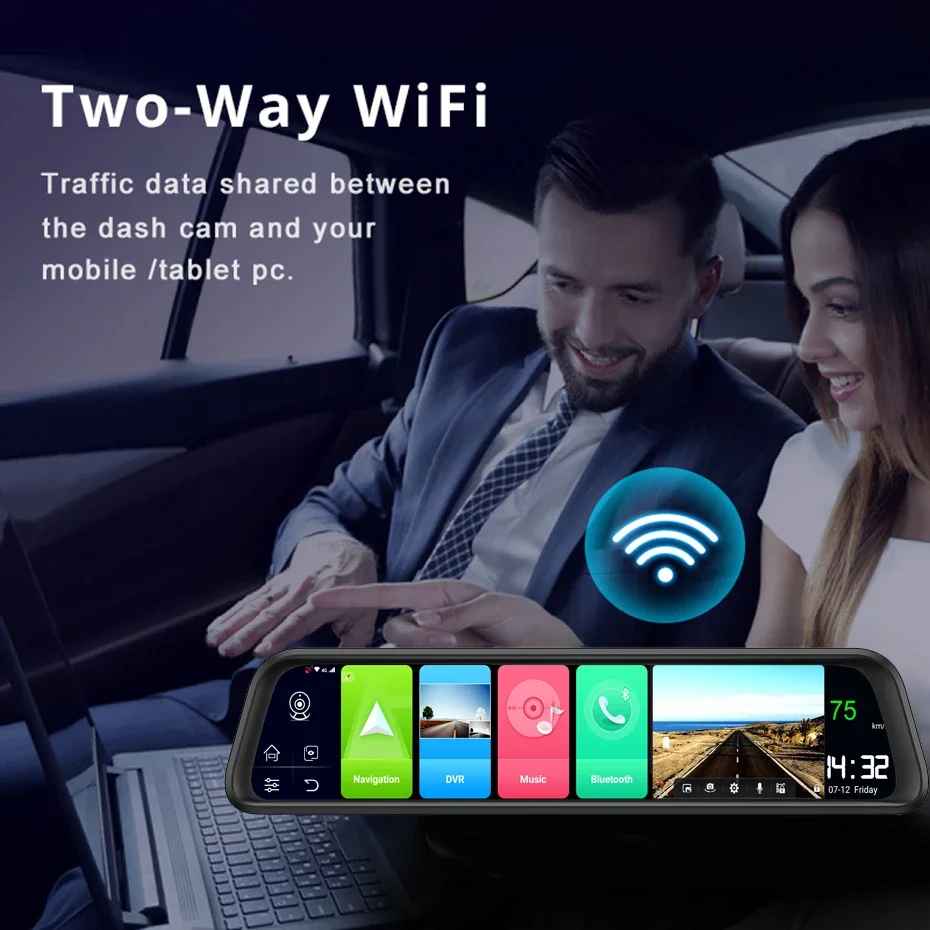 Smart Android 8.1 Auto Spiegel DVR GPS Navigation HD 1080P