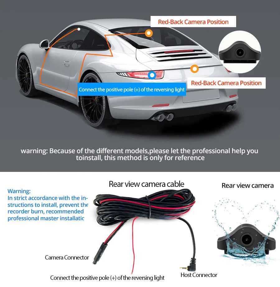 E-ACE 10 Zoll Auto DVR Spiegel Video Recorder 1080P