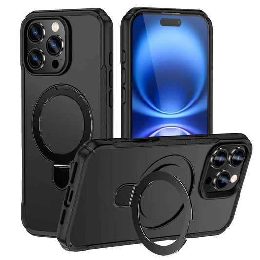 ZES MagSafe Armor Case with Foldable Stand for iPhone 11-17 Pro Max