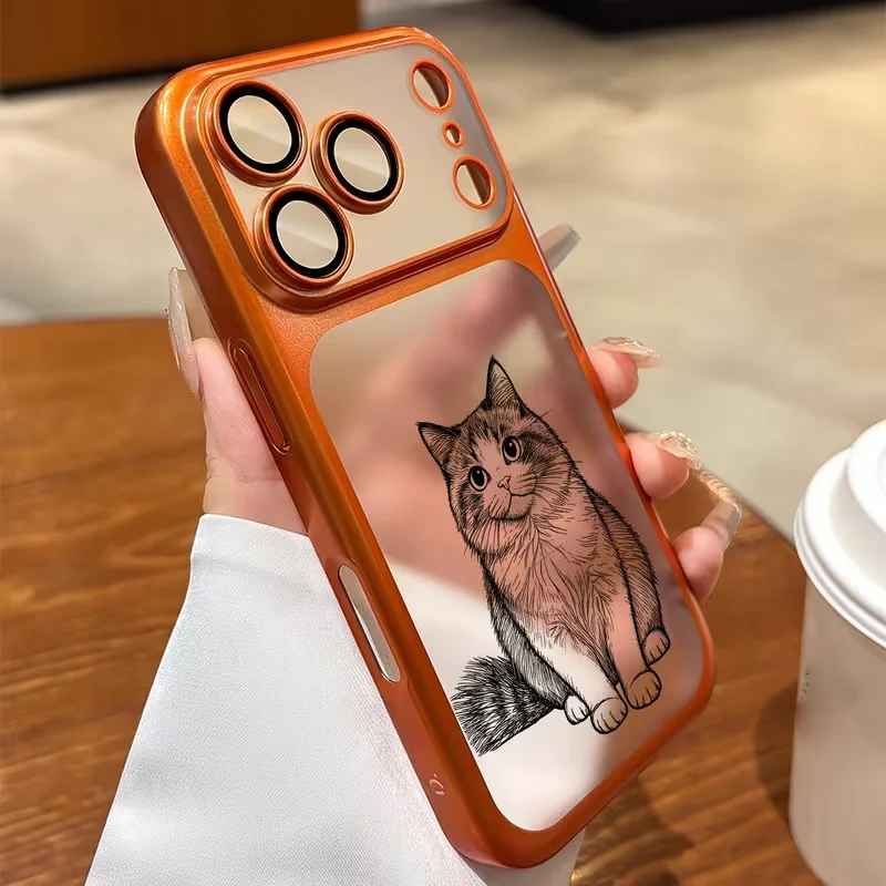 Custom Line Art Luxury Frosted iPhone Case