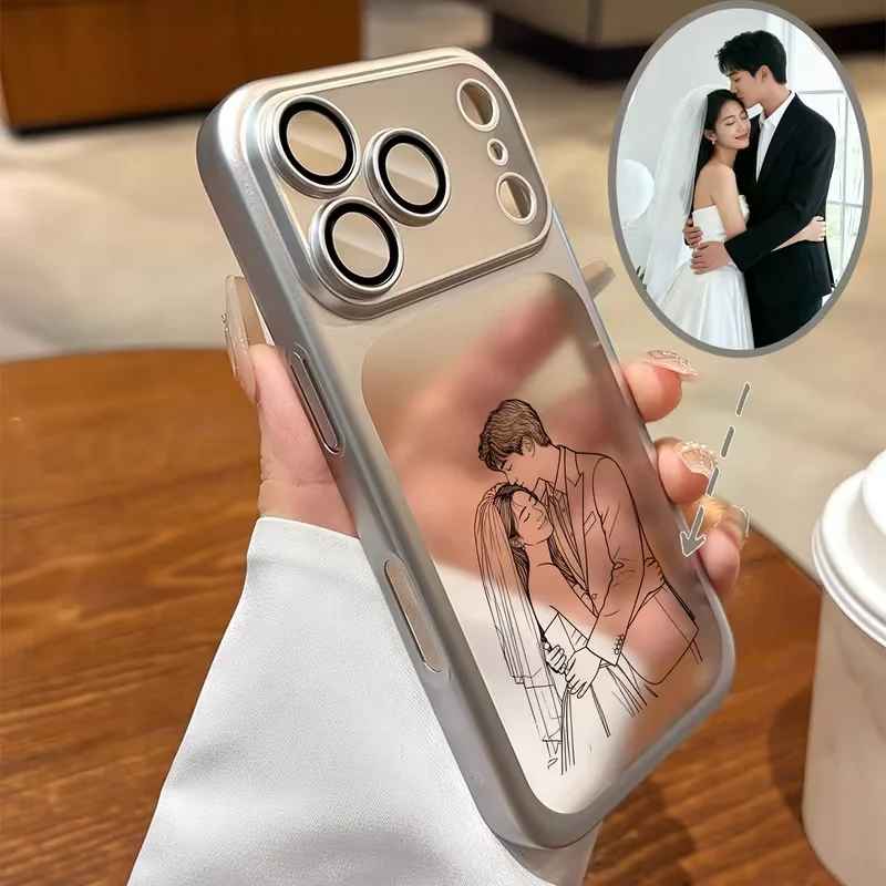 Custom Line Art Luxury Frosted iPhone Case