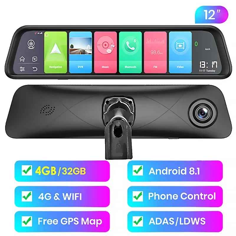 Smart Android 8.1 Auto Spiegel DVR GPS Navigation HD 1080P