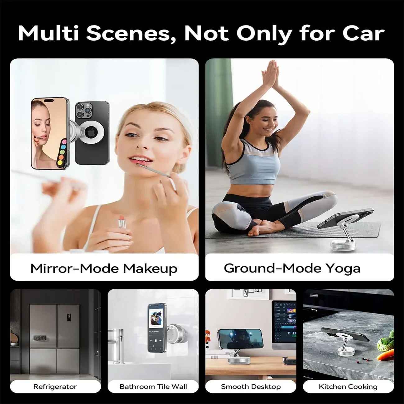 Pocket-Size Magnetic Suction Mount - 360° Rotatable MagSafe Car & Desk Stand