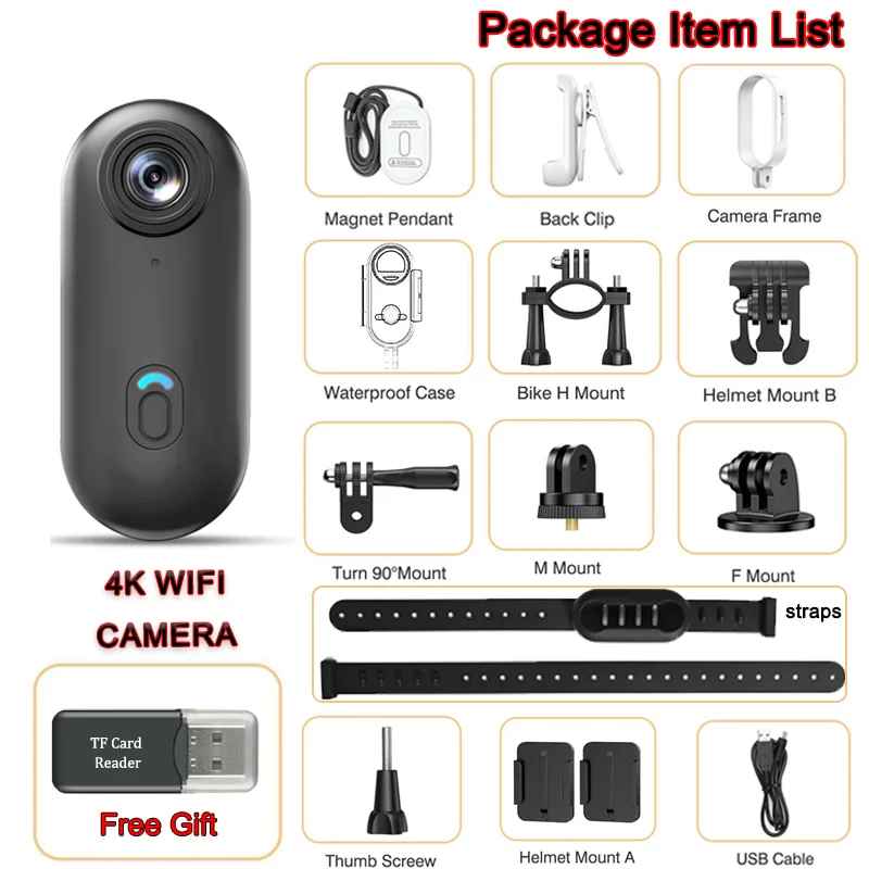 4K Mini Camera Magnetic Vlog Outdoor Sports