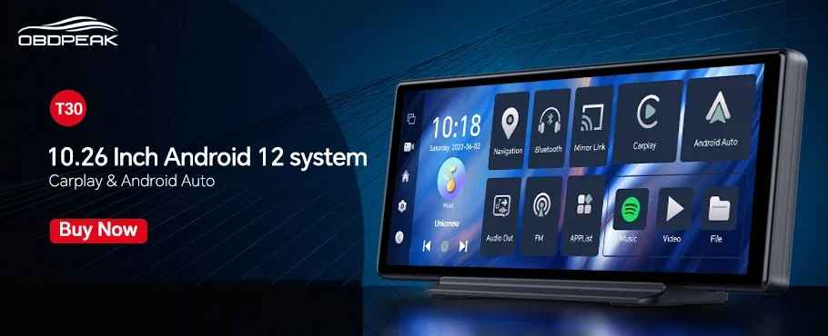 OBDPEAK K4 11,26" Carplay & Android Auto 4K 2160P Wifi Dash Cam Rückspiegel Auto DVR GPS Navigation Video Recorder Dual Objektiv