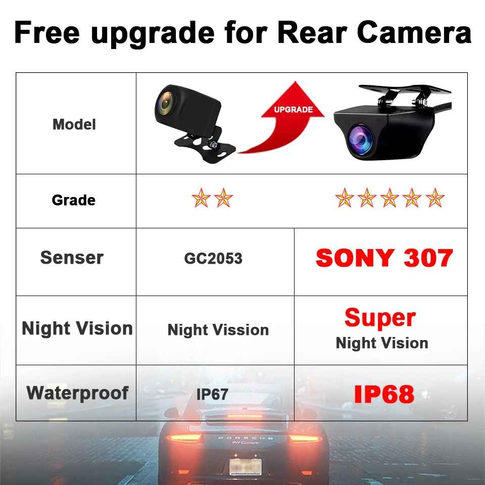 E-ACE 10 Zoll Auto DVR Spiegel Video Recorder 1080P