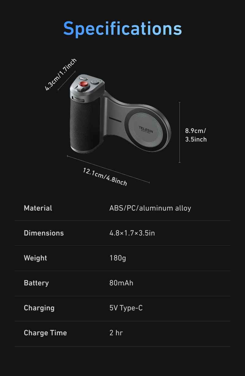 Magnetic Phone Camera Grip with Graphene Cooling Case for iPhone 17 Pro serie- Professional Shooting Ki