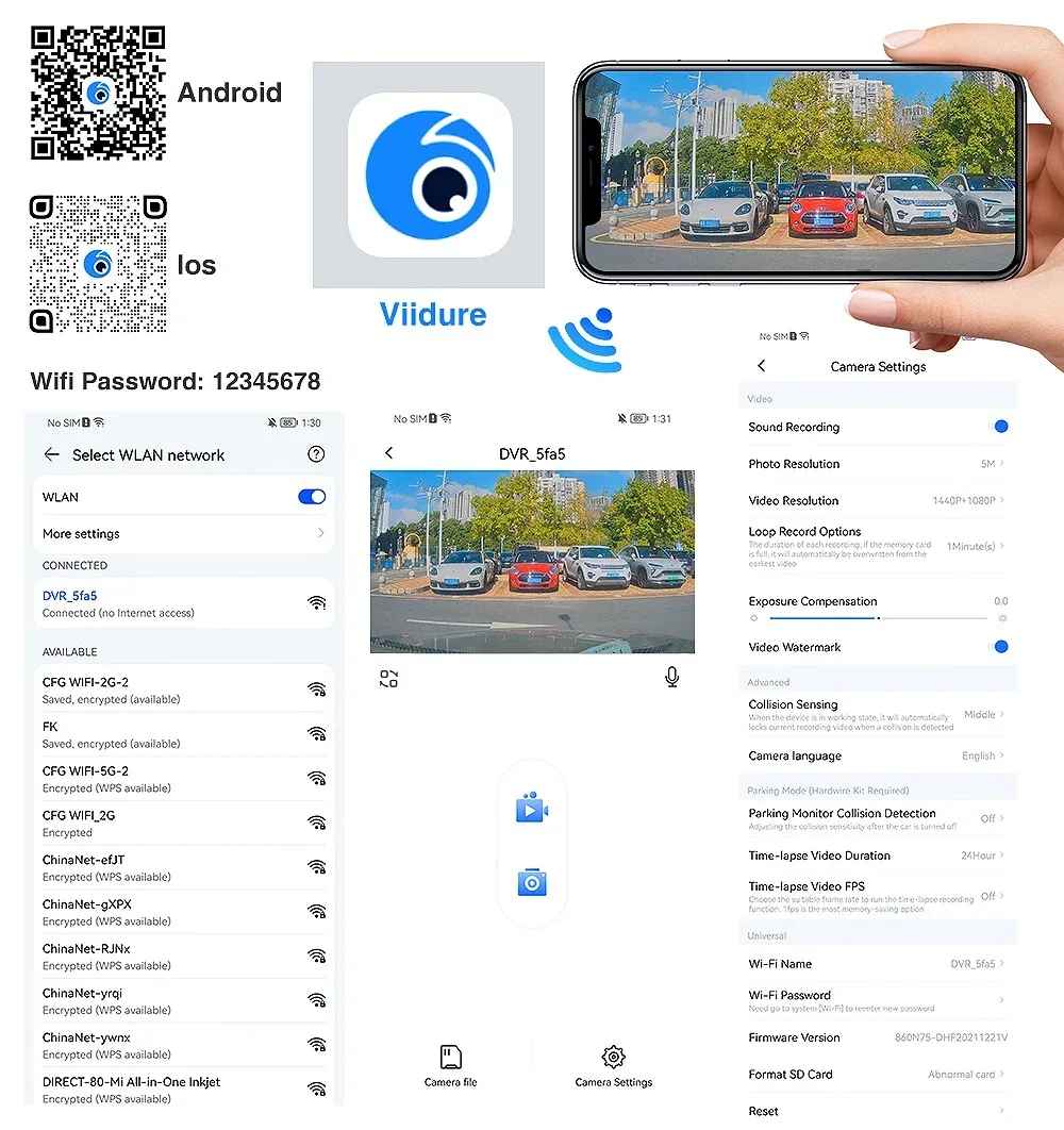 4-Kanal-4K-Armaturenbrettkamera für Autos 360 °