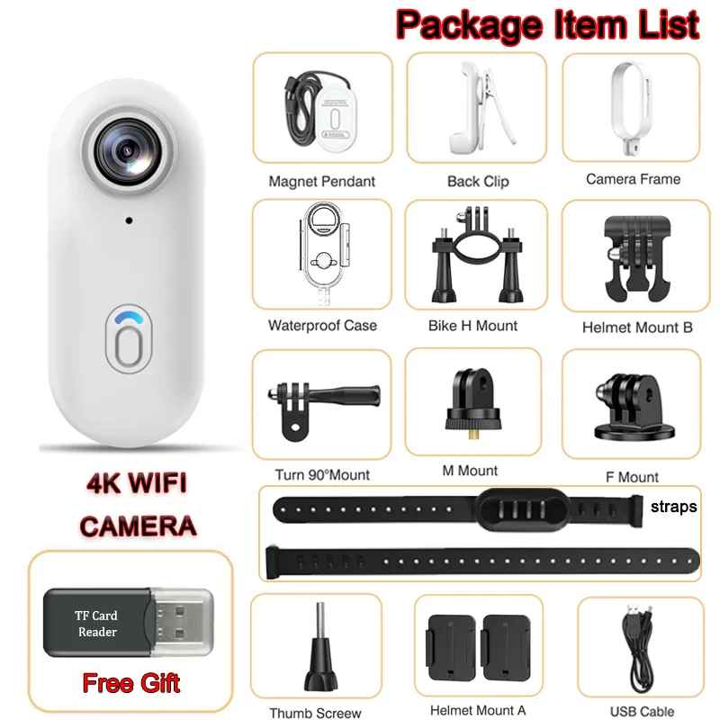 4K Mini Camera Magnetic Vlog Outdoor Sports