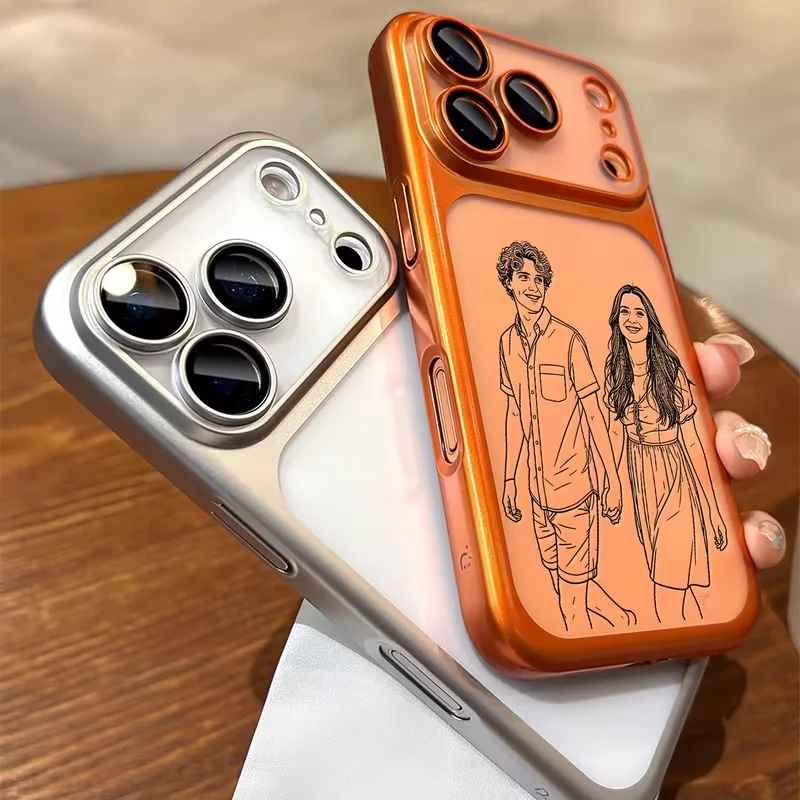 Custom Line Art Luxury Frosted iPhone Case