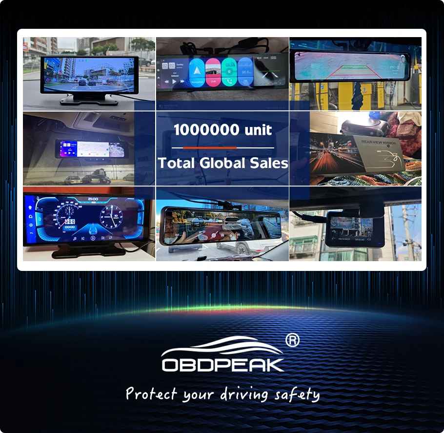 OBDPEAK K4 11,26" Carplay & Android Auto 4K 2160P Wifi Dash Cam Rückspiegel Auto DVR GPS Navigation Video Recorder Dual Objektiv