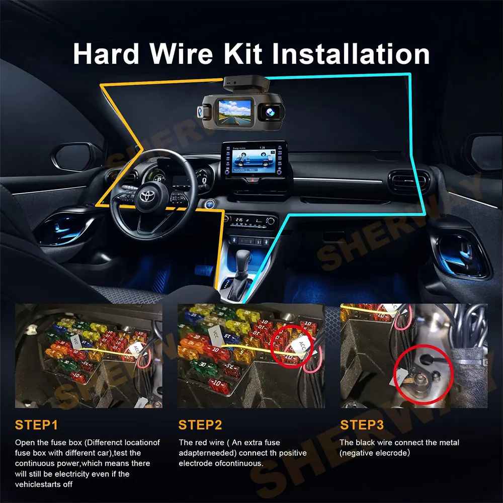 4-Kanal-4K-Armaturenbrettkamera für Autos 360 °