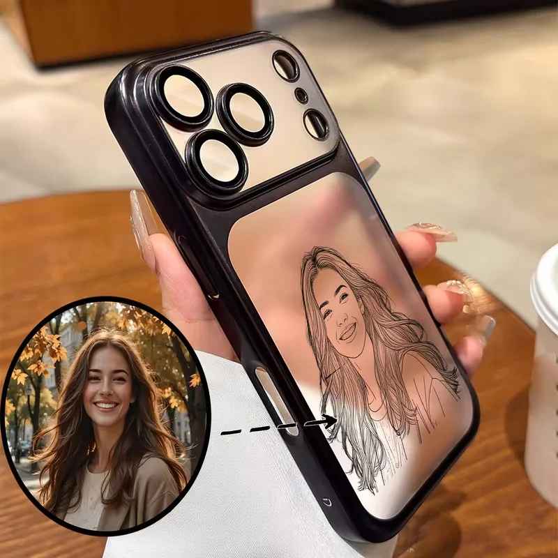 Custom Line Art Luxury Frosted iPhone Case