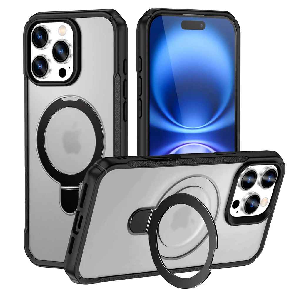 ZES MagSafe Armor Case with Foldable Stand for iPhone 11-17 Pro Max