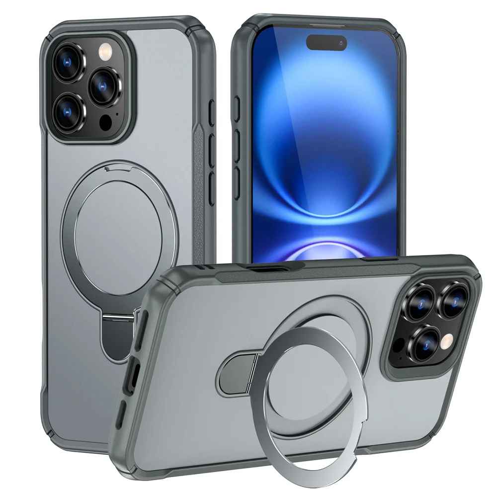 ZES MagSafe Armor Case with Foldable Stand for iPhone 11-17 Pro Max