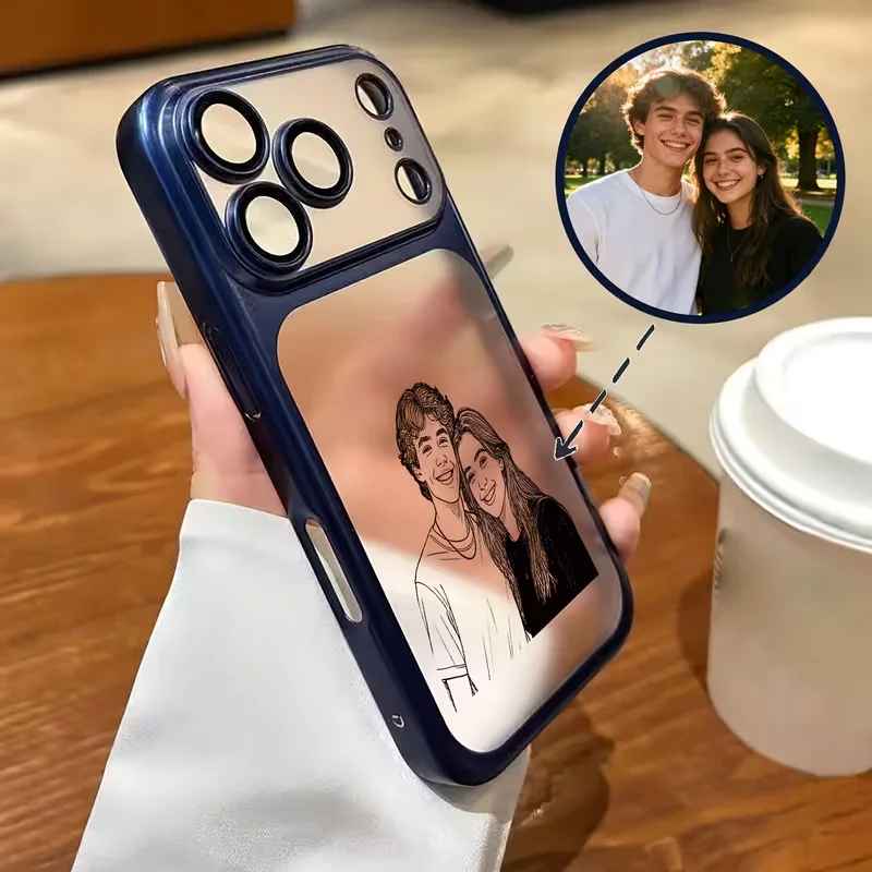 Custom Line Art Luxury Frosted iPhone Case