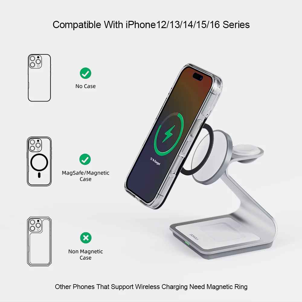 Bonola 30W MagSafe-Compatible 3-in-1 Charging Hub for Apple Ecosystem