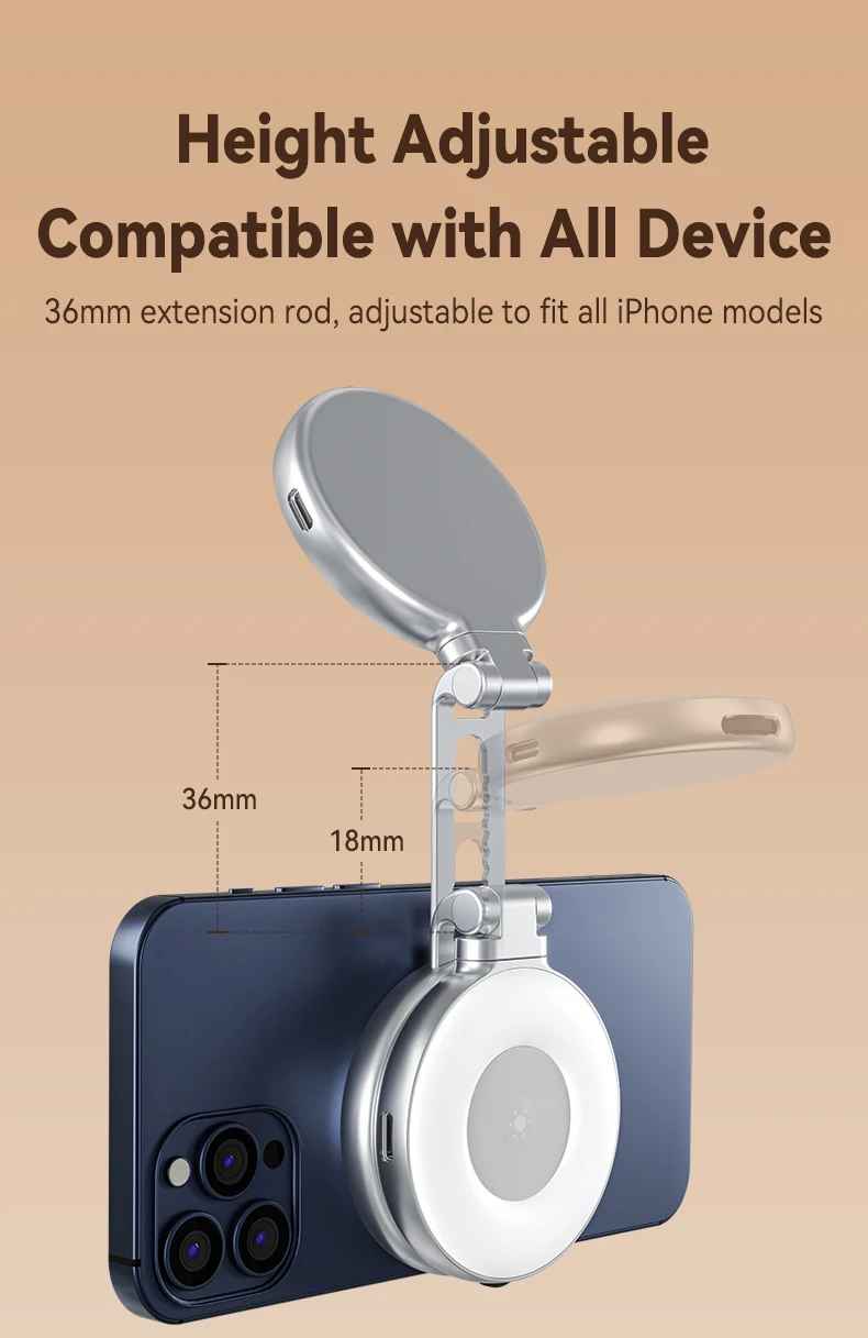 TELESIN Magnetic Camera Grip with Detachable Remote Shutter for All Smartphones