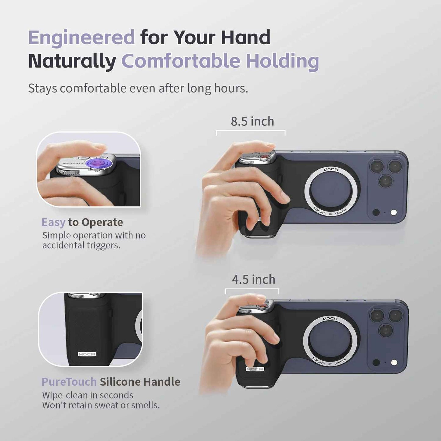 COMITOK Magnetic One-Hand Vlogging Grip