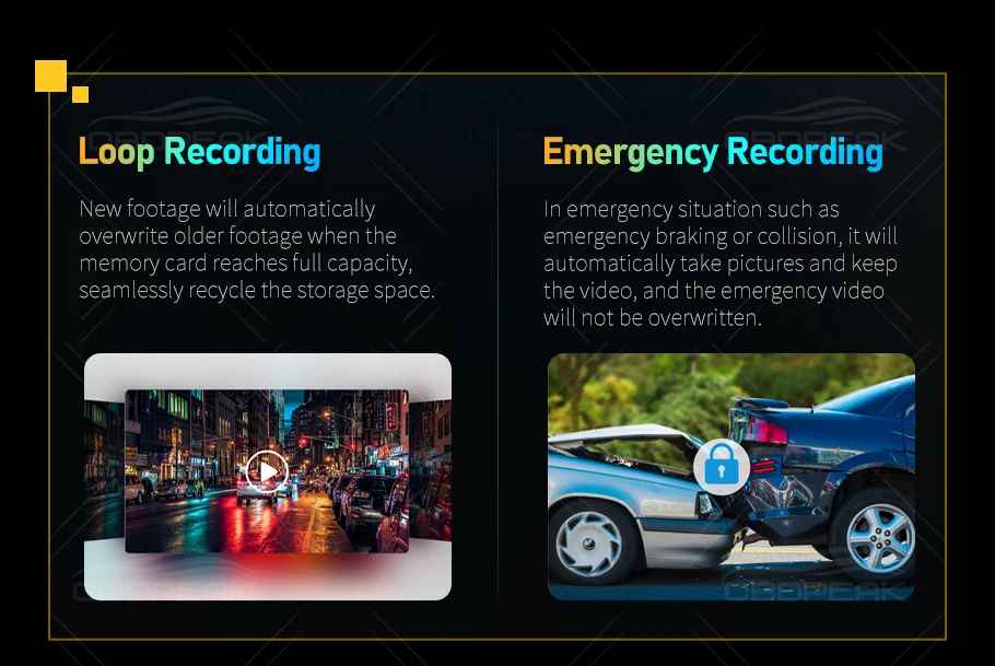 OBDPEAK K4 11,26" Carplay & Android Auto 4K 2160P Wifi Dash Cam Rückspiegel Auto DVR GPS Navigation Video Recorder Dual Objektiv