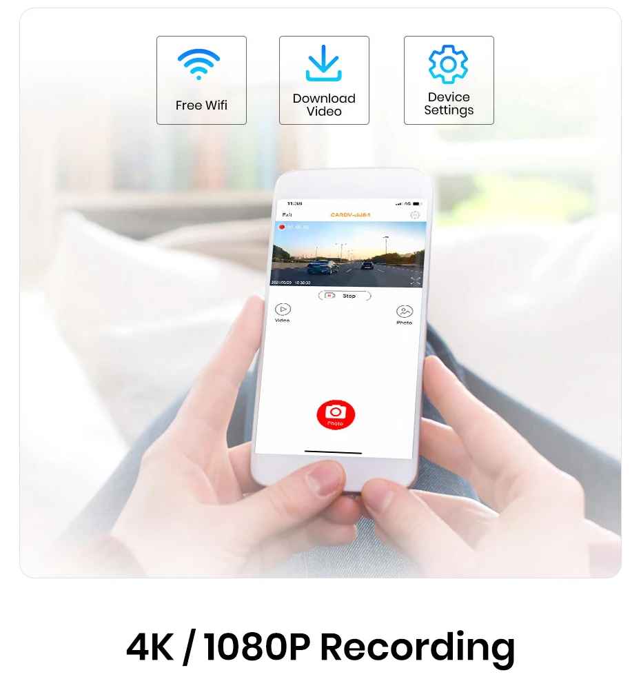 10,26 ”Dash Cam Rückfahrkamera Wifi Carplay & Android Auto 4K DVR GPS Navigation Video Recorder Dashboard Dual Len