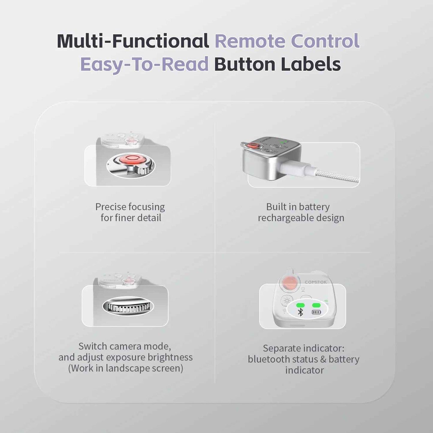 COMITOK Magnetic One-Hand Vlogging Grip